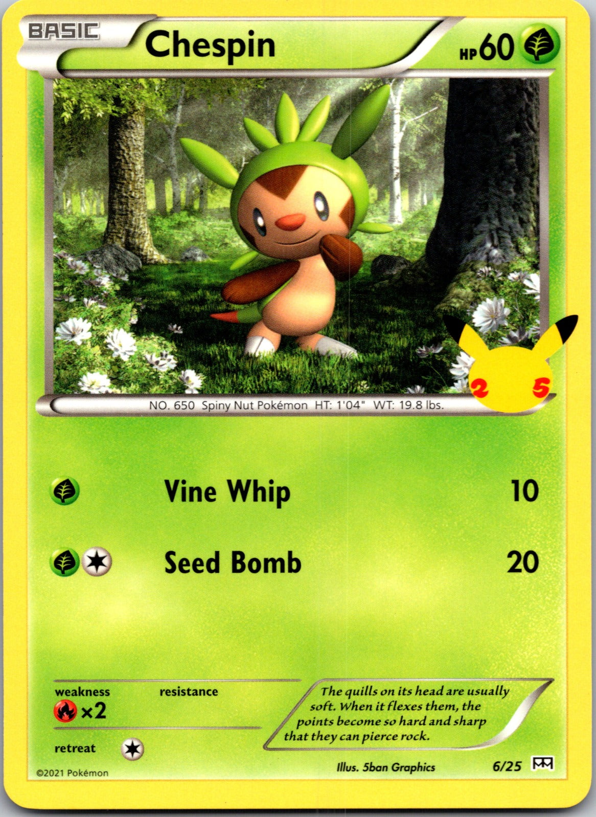 2021 McDonald's 25th Anniversary Promo 006/025 Chespin - 6/25 LP