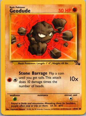 1999 Fossil #47/62 Geodude Common B164