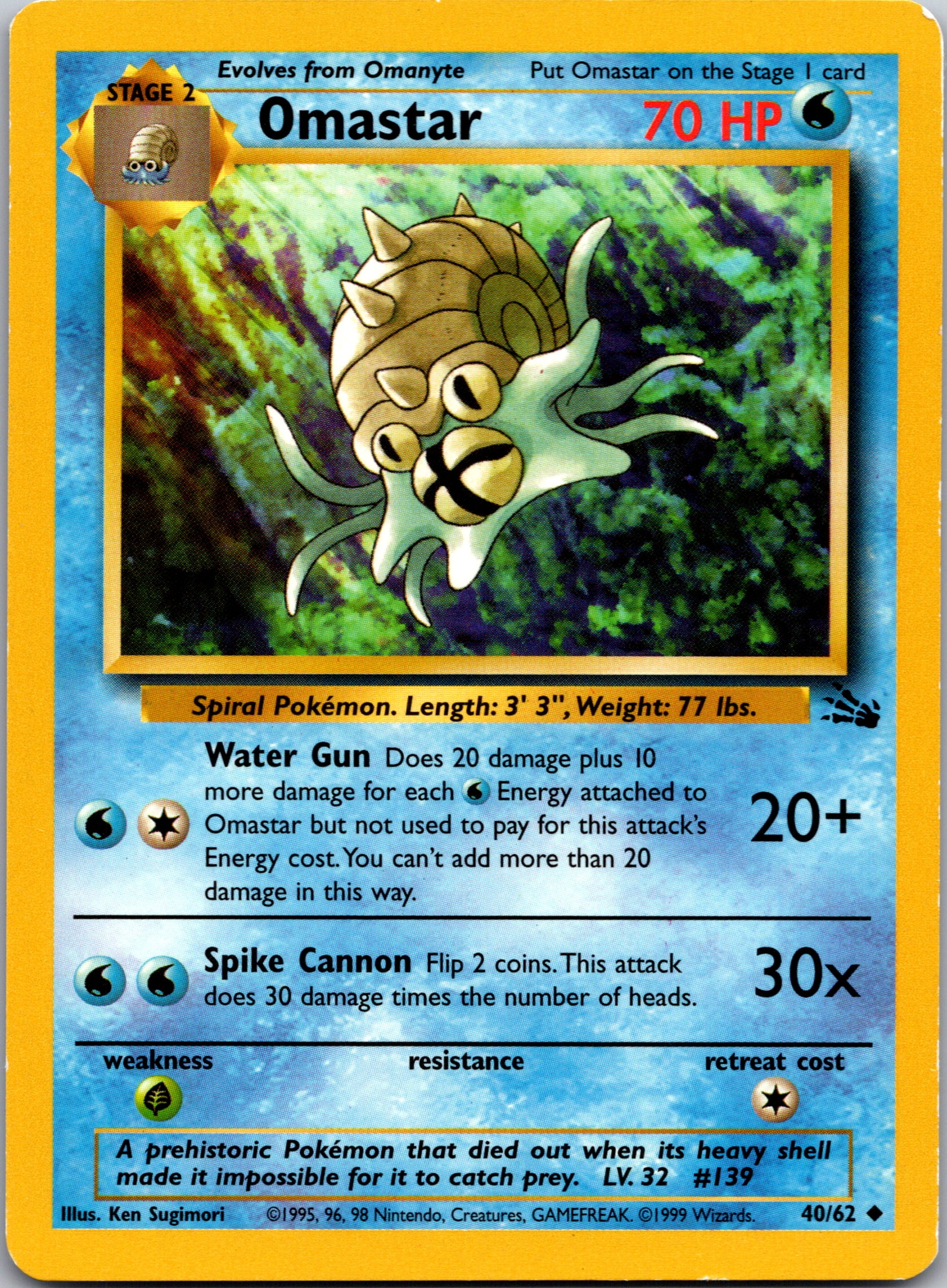 1999 Fossil 40/62 Omastar Uncommon B67