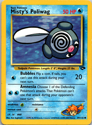 2000 Gym Challenge 089/132 Misty's Poliwag LP