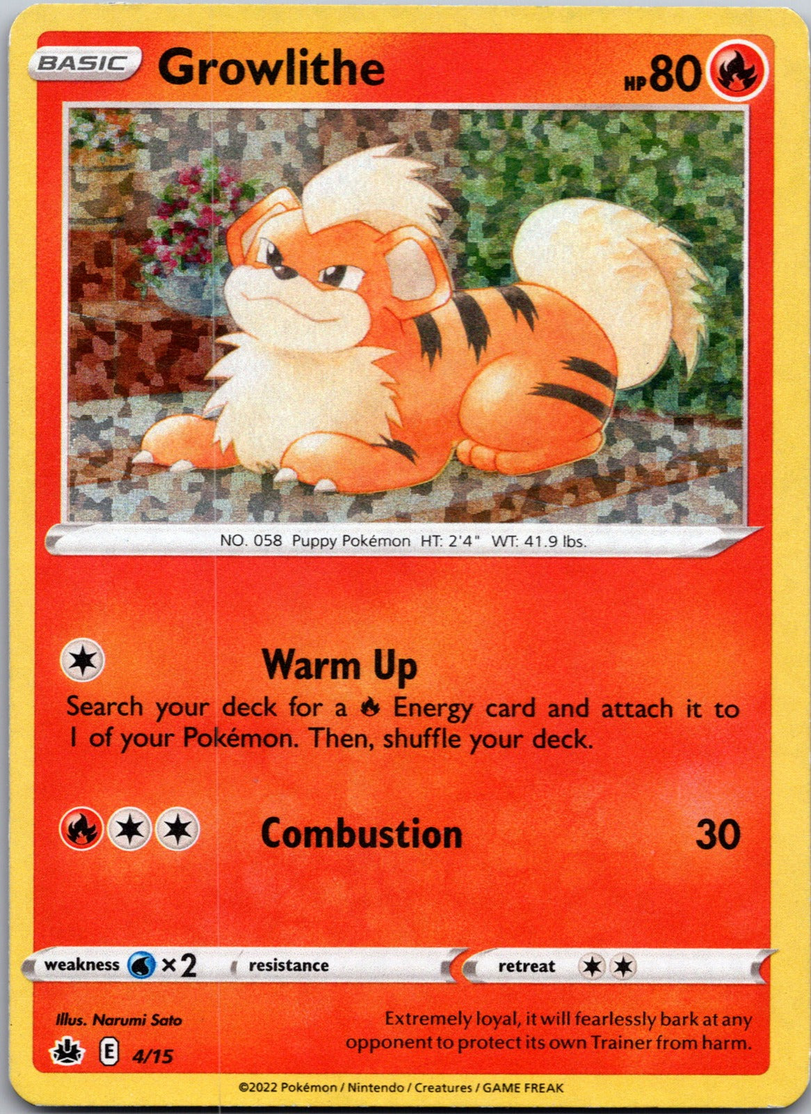 2022 McDonald's Promos 2022 004/015 Growlithe - 4/15 NM
