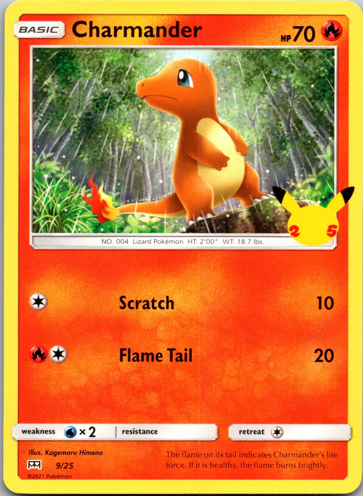 2021 McDonald's 25th Anniversary Promo 009/025 Charmander NM  X251