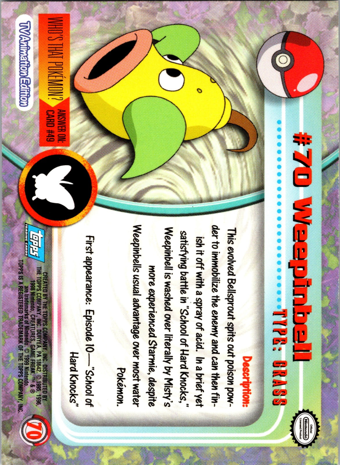1999 Topps TV Weepinbell LP  P116