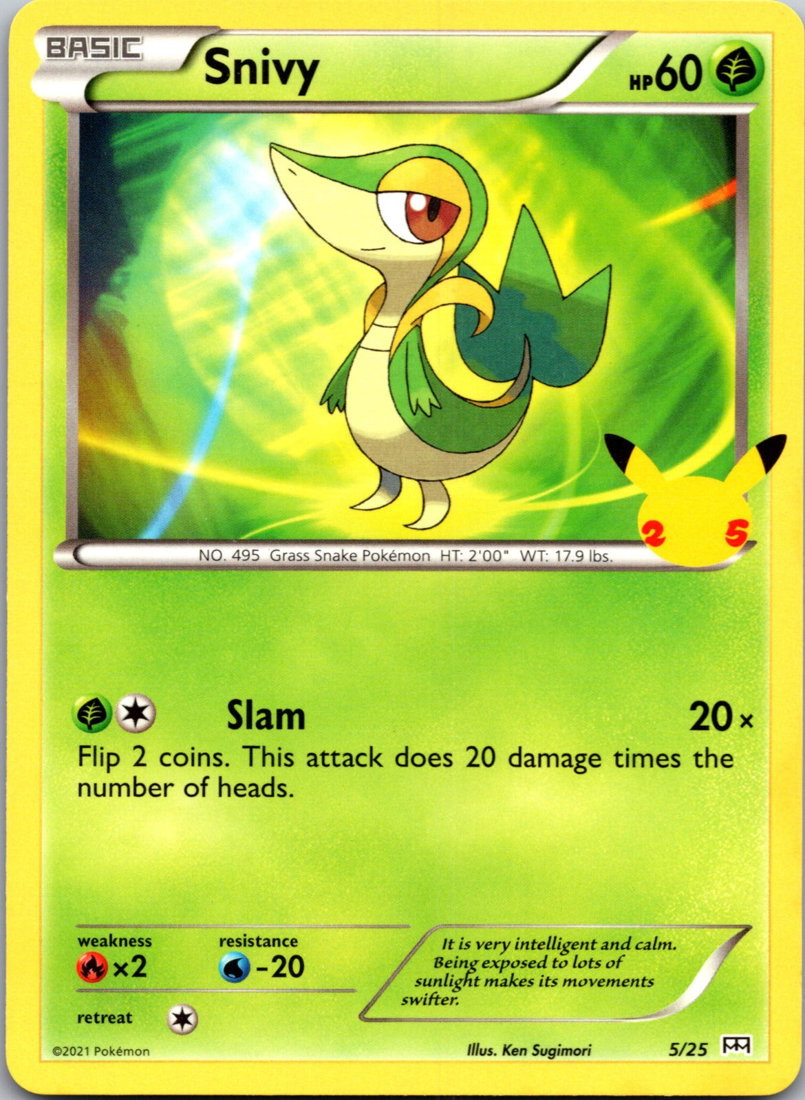 2021 McDonald's 25th Anniversary Promo 005/025 Snivy - 5/25 LP