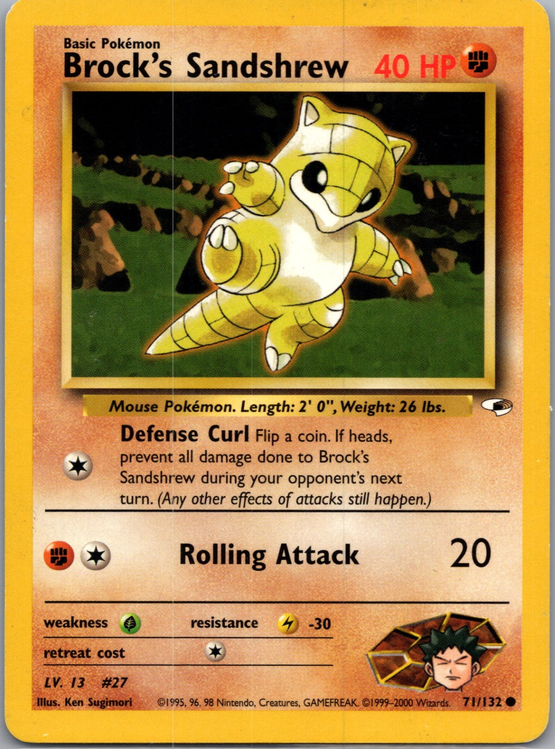 Gym Heroes 071/132 Brock's Sandshrew (71) Common NM