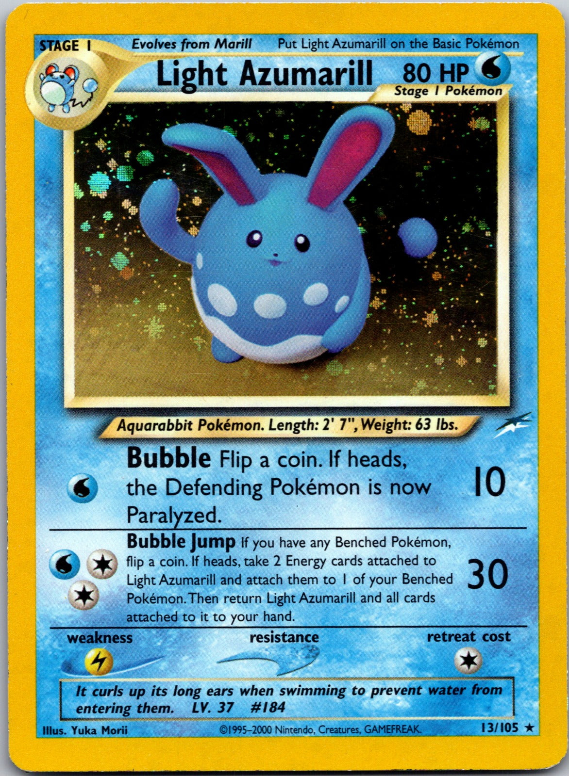 2002 Neo Destiny 013/105 Light Azumarill MP