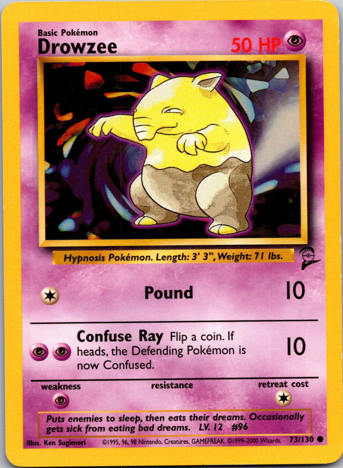 2000 Base Set 2 073/130 Drowzee LP