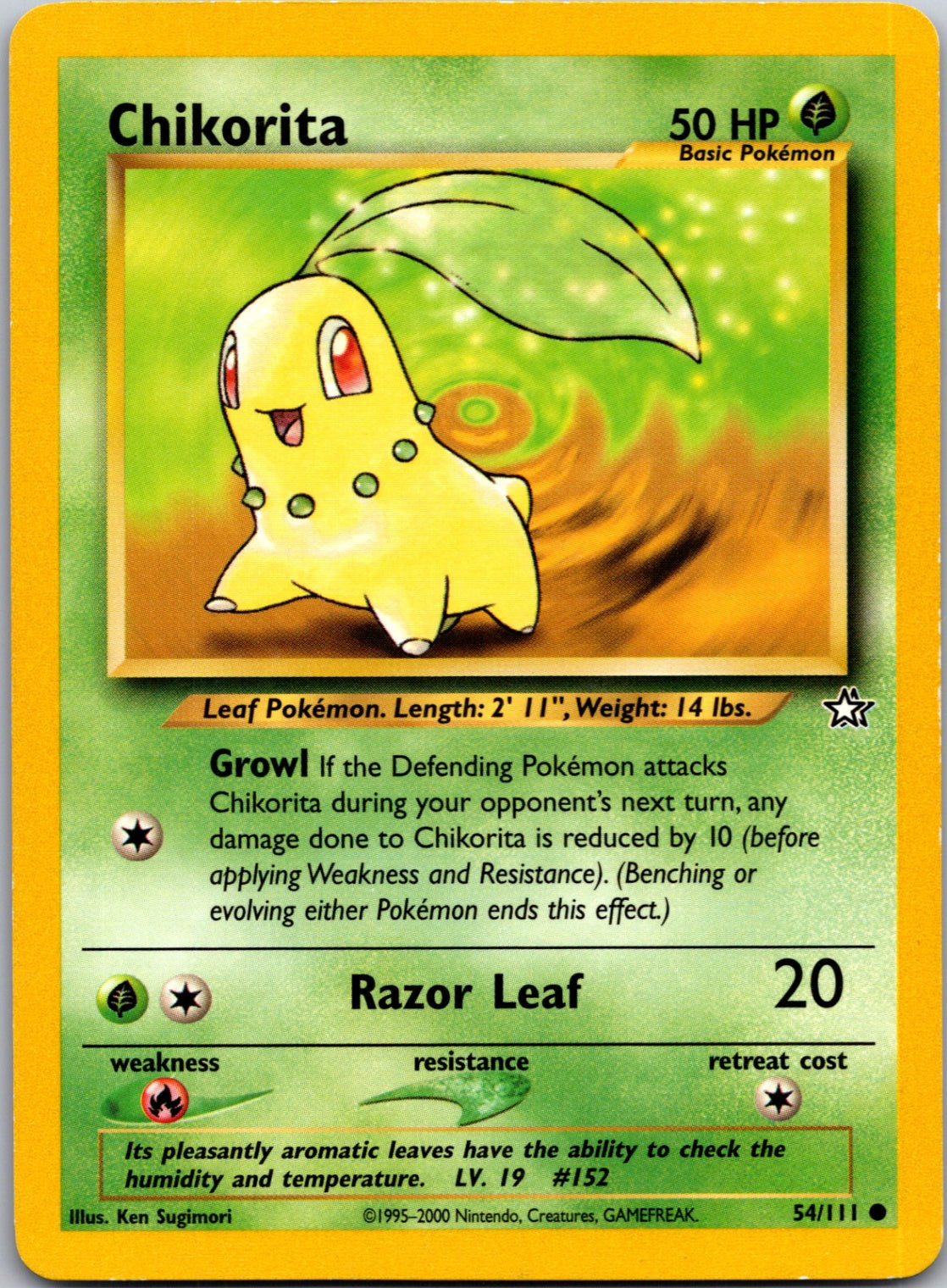 2000 Neo Genesis 054/111 Chikorita (54) Common L95
