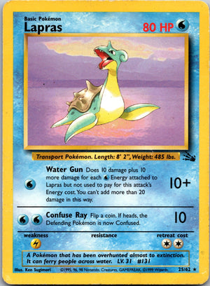 1999 Fossil 25/62 Lapras (25) LP