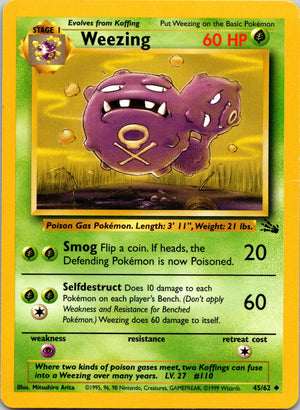 1999 Fossil #45/62 Weezing Uncommon B116