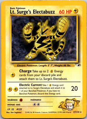 2000 Gym Heroes 027/132 Lt. Surge's Electabuzz (27) LP
