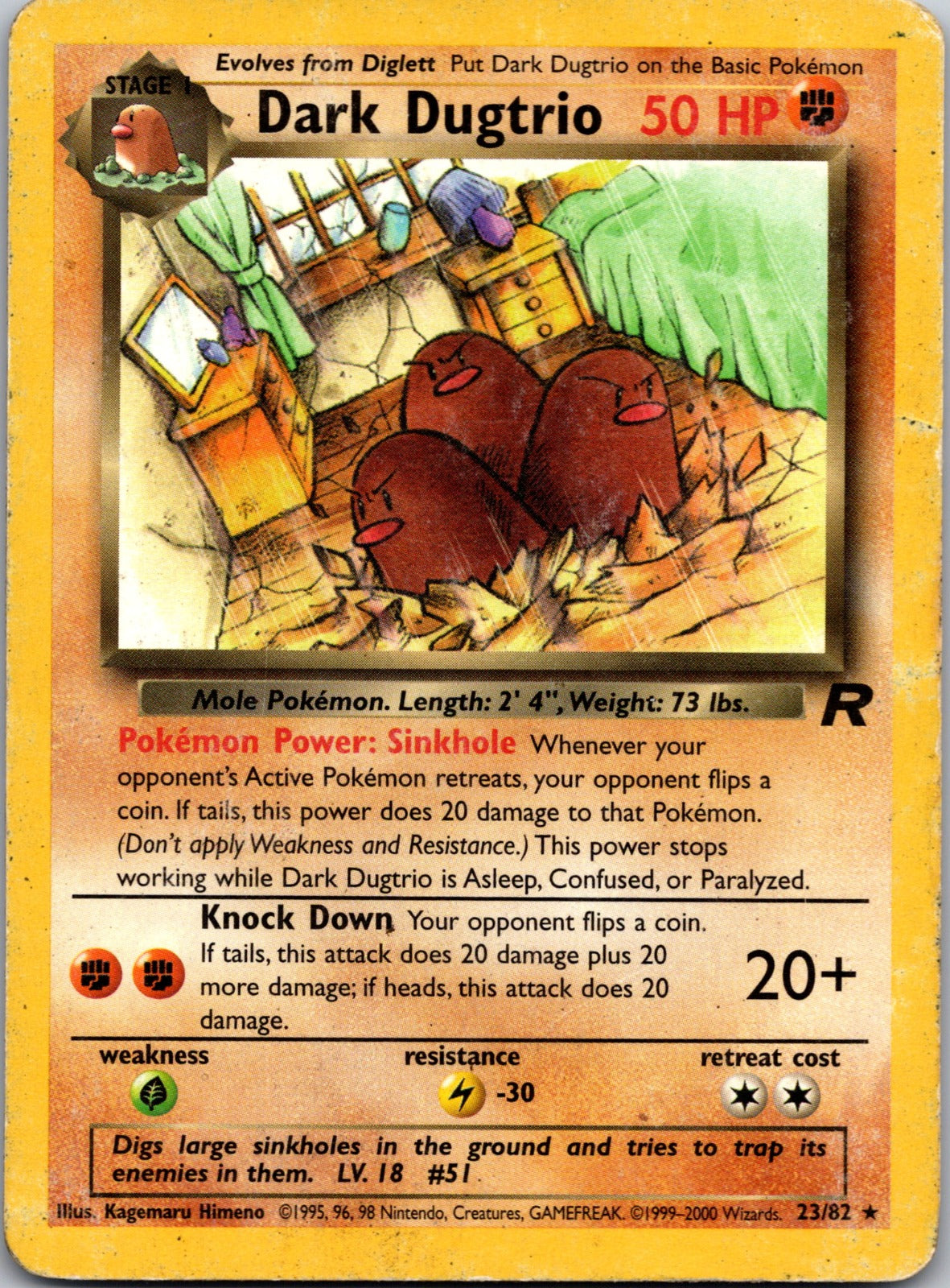 2000 Team Rocket 23/82 Dark Dugtrio (23) LP