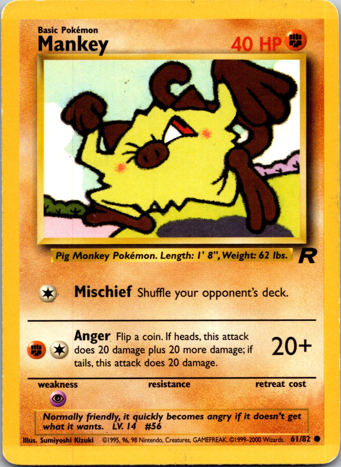 2000 Team Rocket 61/82 Mankey Common M198