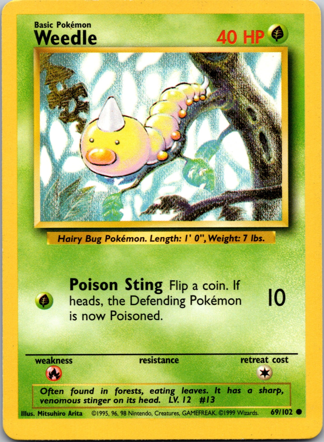 1999 Base Set #069/102 Weedle Common C149