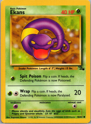 1999 Fossil #46/62 Ekans Common B122
