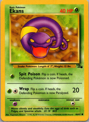 1999 Fossil #46/62 Ekans Common B125