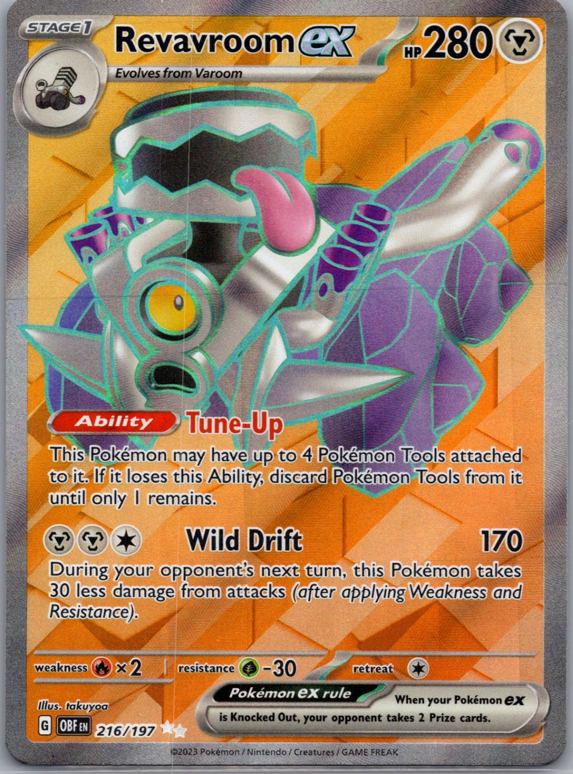 Revavroom ex Holofoil Ultra Rare SV03: Obsidian Flames 216/197 NM