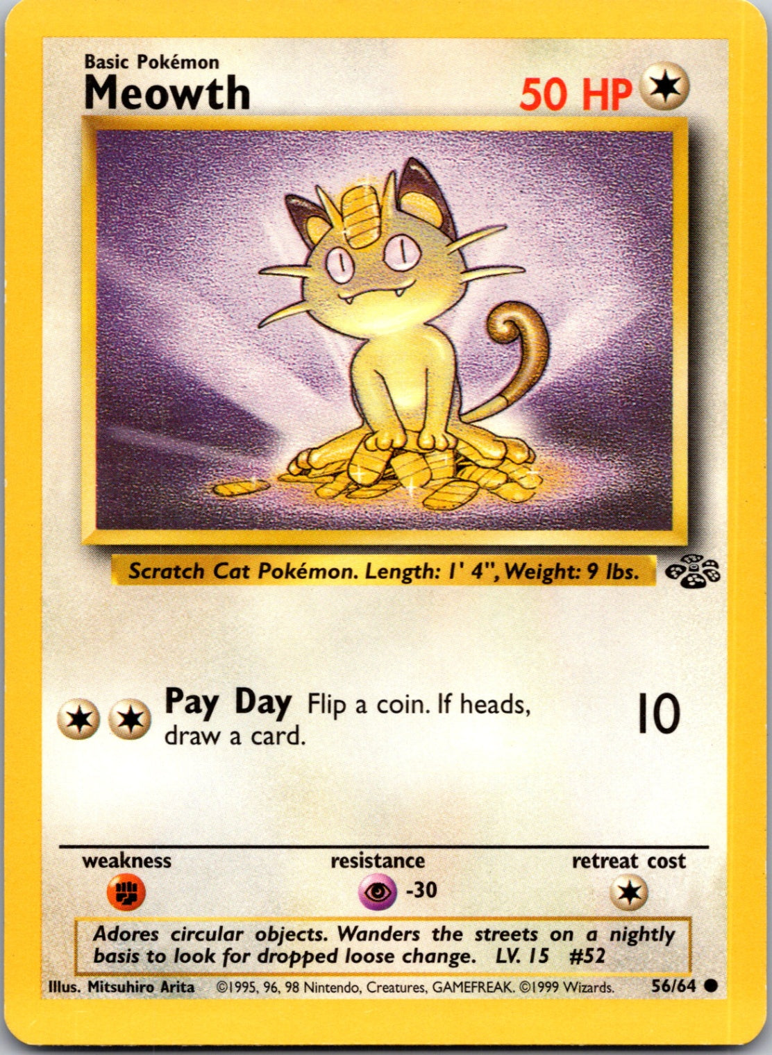 1999 Jungle 56/64 Meowth Common M318
