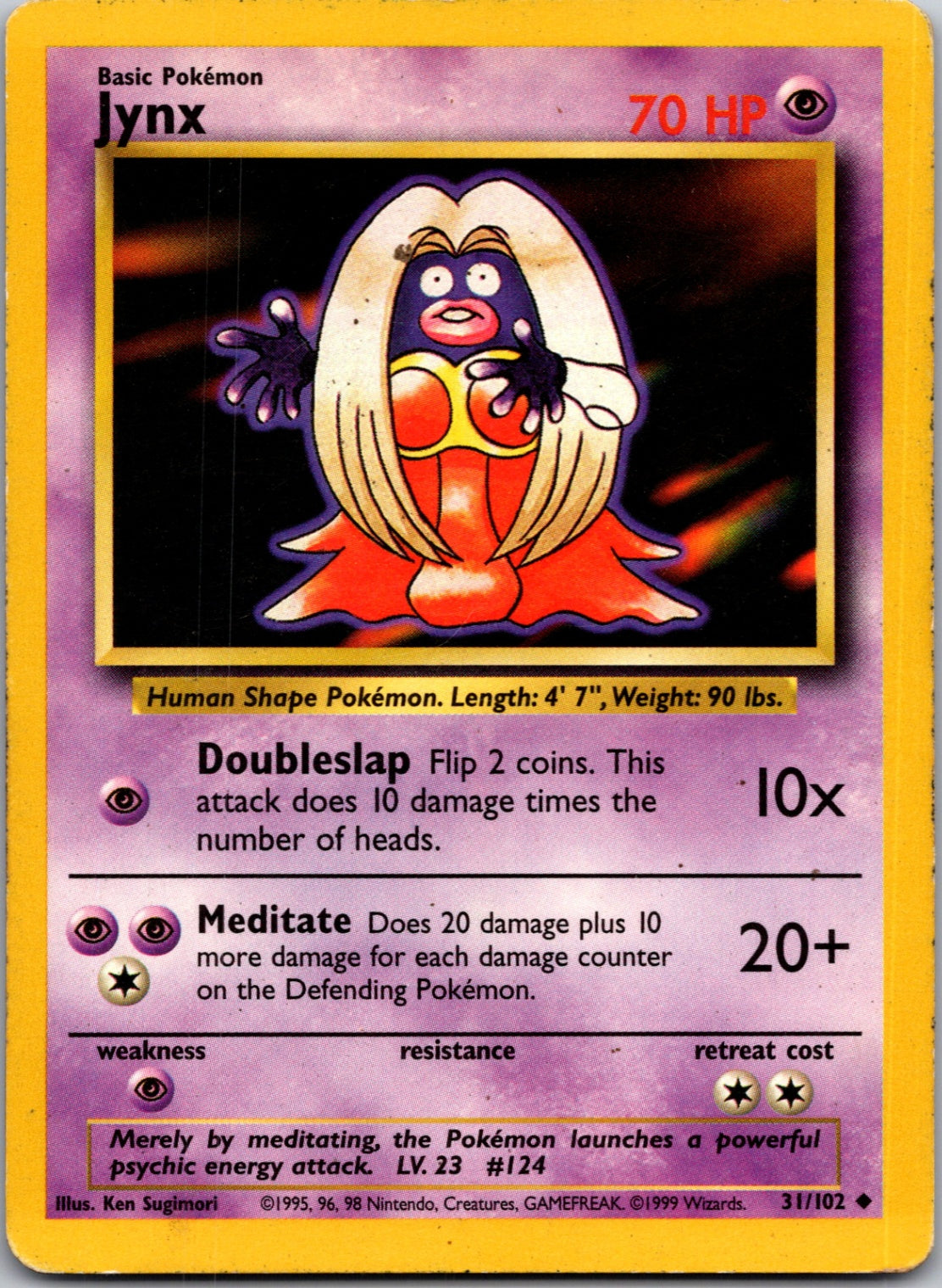 1999 Base Set  031/102 Jynx Uncommon L3