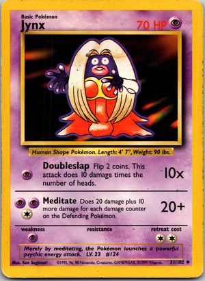 1999 Base Set  031/102 Jynx Uncommon L3