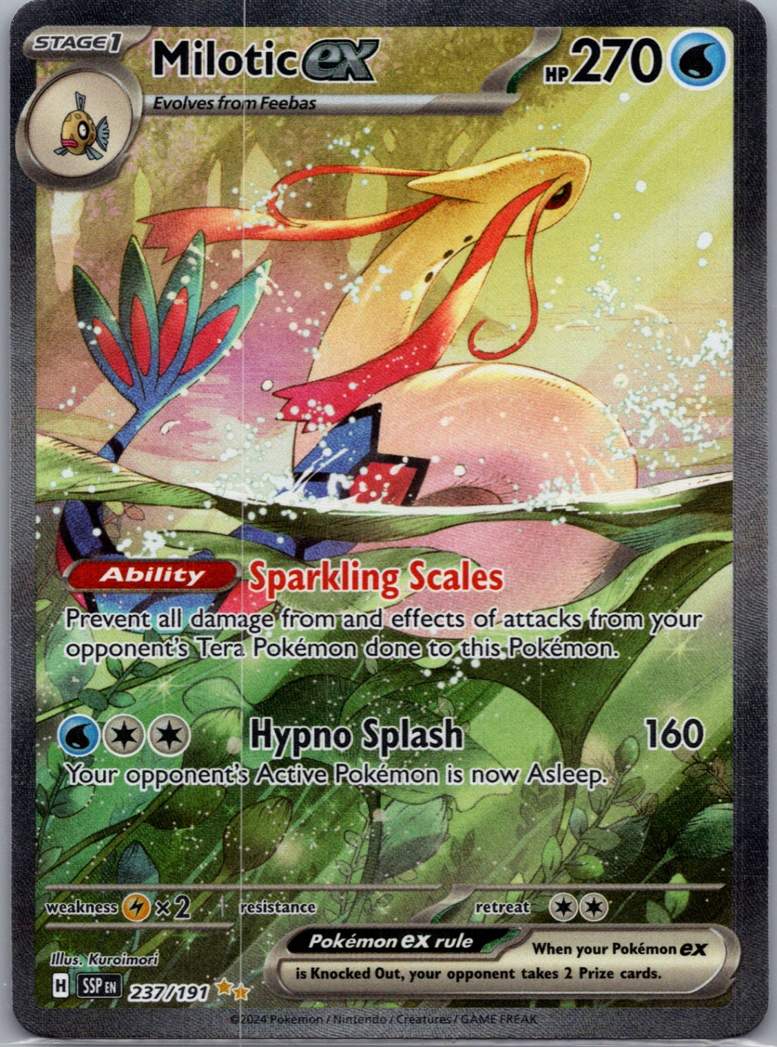SV08: Surging Sparks 237/191 Milotic ex Special Illustration Rare NM