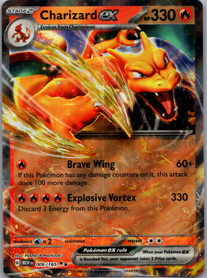 Charizard ex Holofoil Double Rare SV: Scarlet & Violet 151 006/165 NM