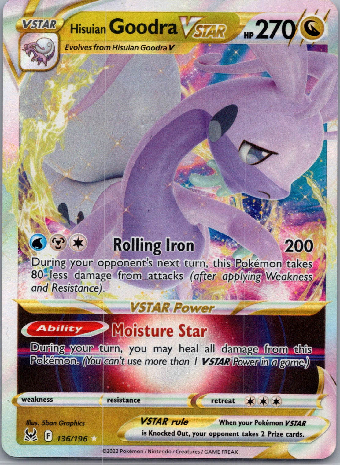 SWSH11: Lost Origin 136/196 Hisuian Goodra VSTAR Ultra Rare NM