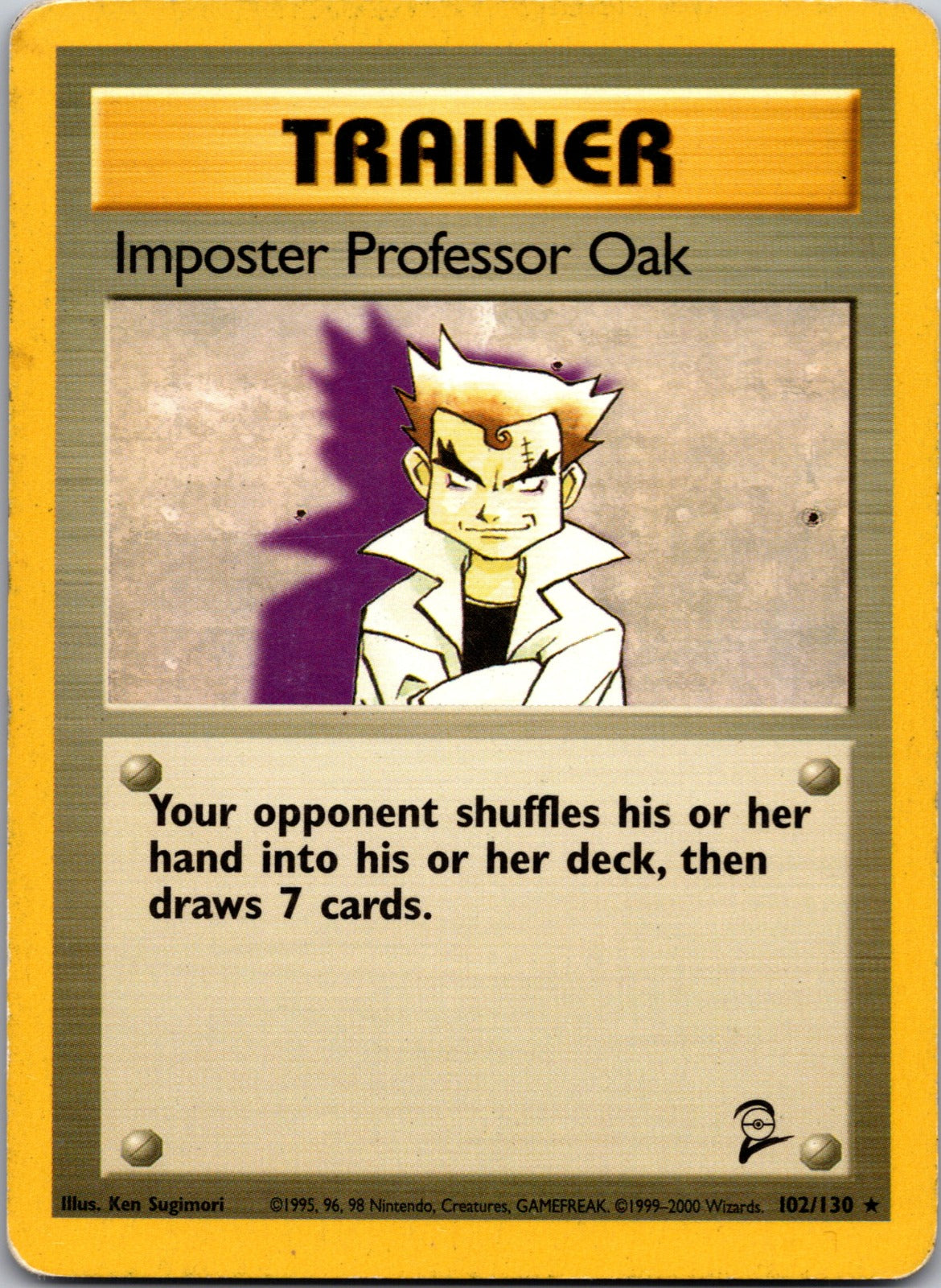 2000 Base Set 2 102/130 Imposter Professor Oak HP Y133