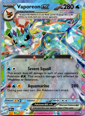 2025 SV: Prismatic Evolutions 023/131 Vaporeon ex NM