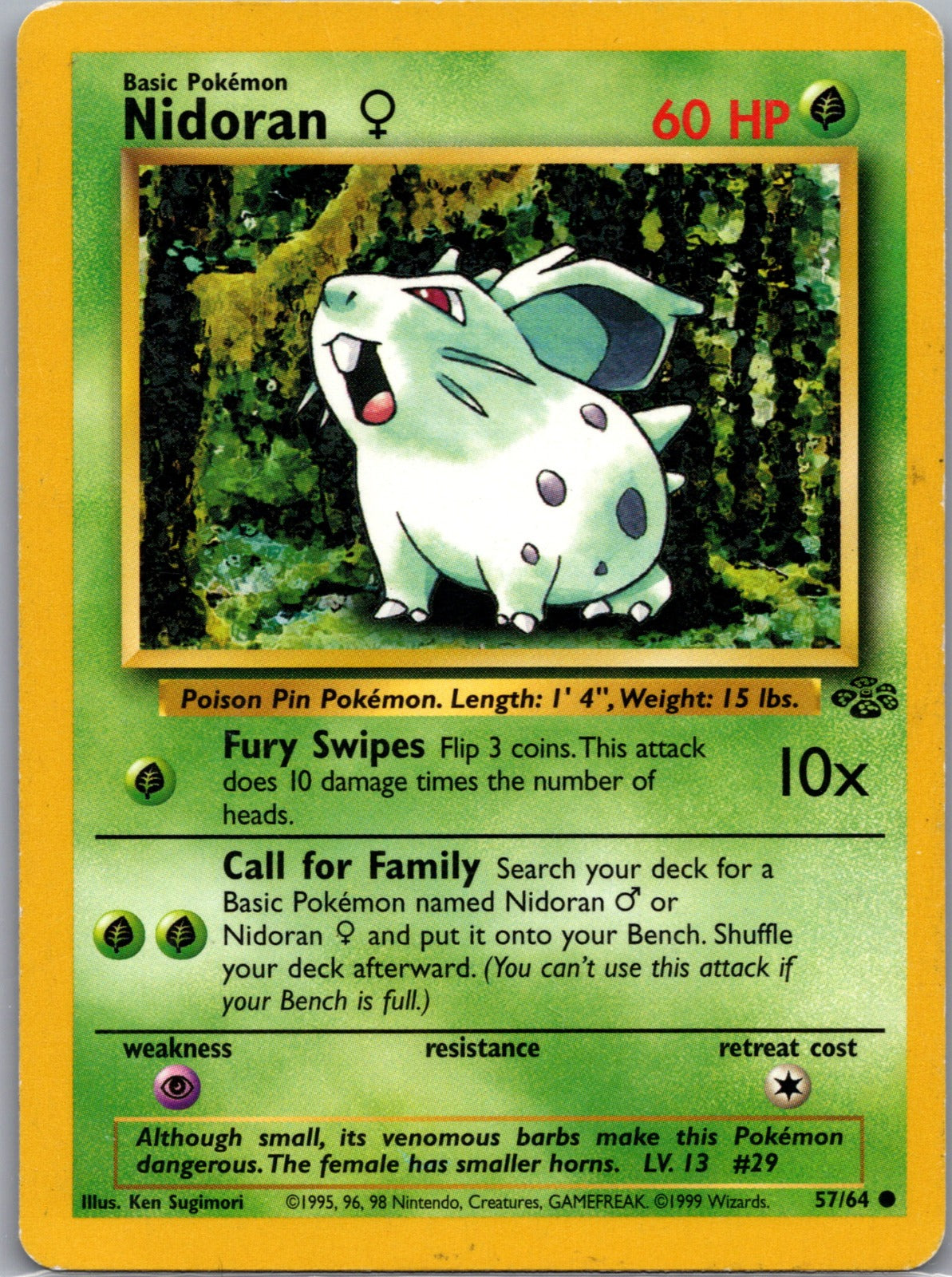 1999 Jungle 57/64 Nidoran F MP F344