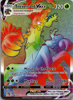 2021 SWSH07: Evolving Skies 206/203 Trevenant VMAX (Secret) NM