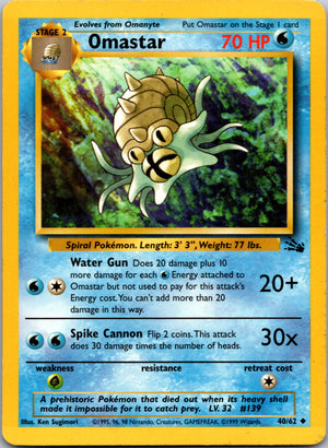 1999 Fossil 40/62 Omastar Uncommon A215