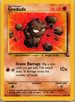 1999 Fossil #47/62 Geodude Common B159