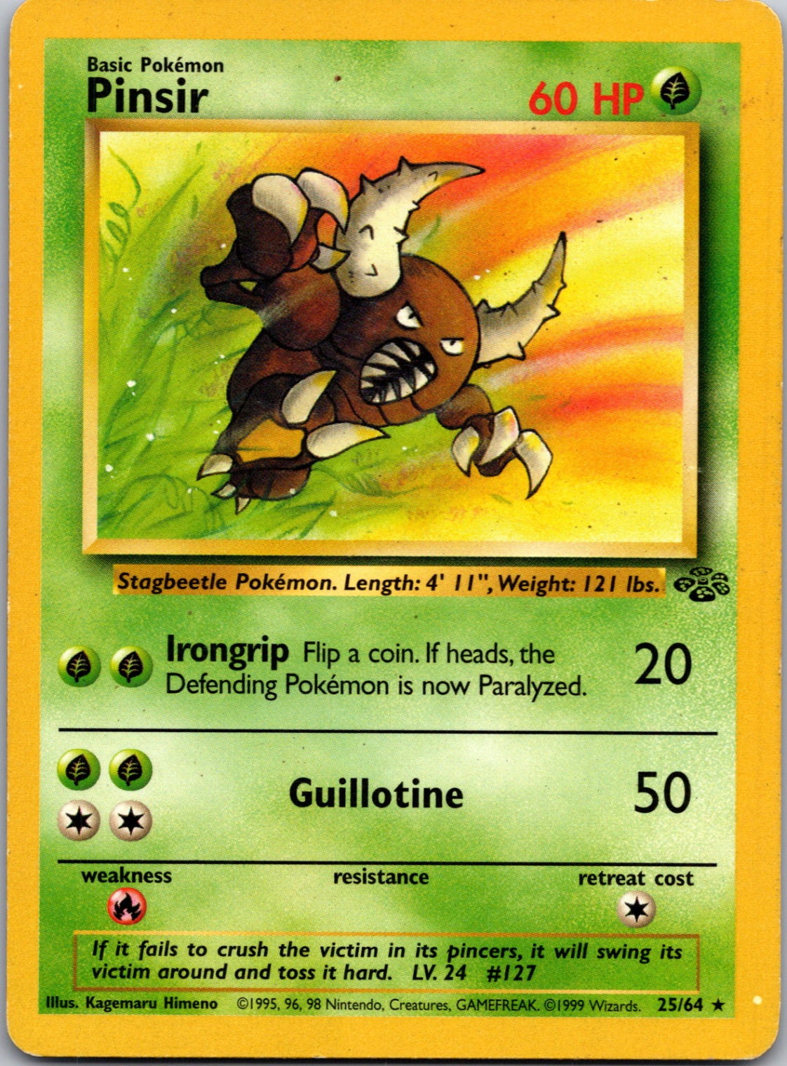 1999 Jungle #25/64 Pinsir (25) Rare C127