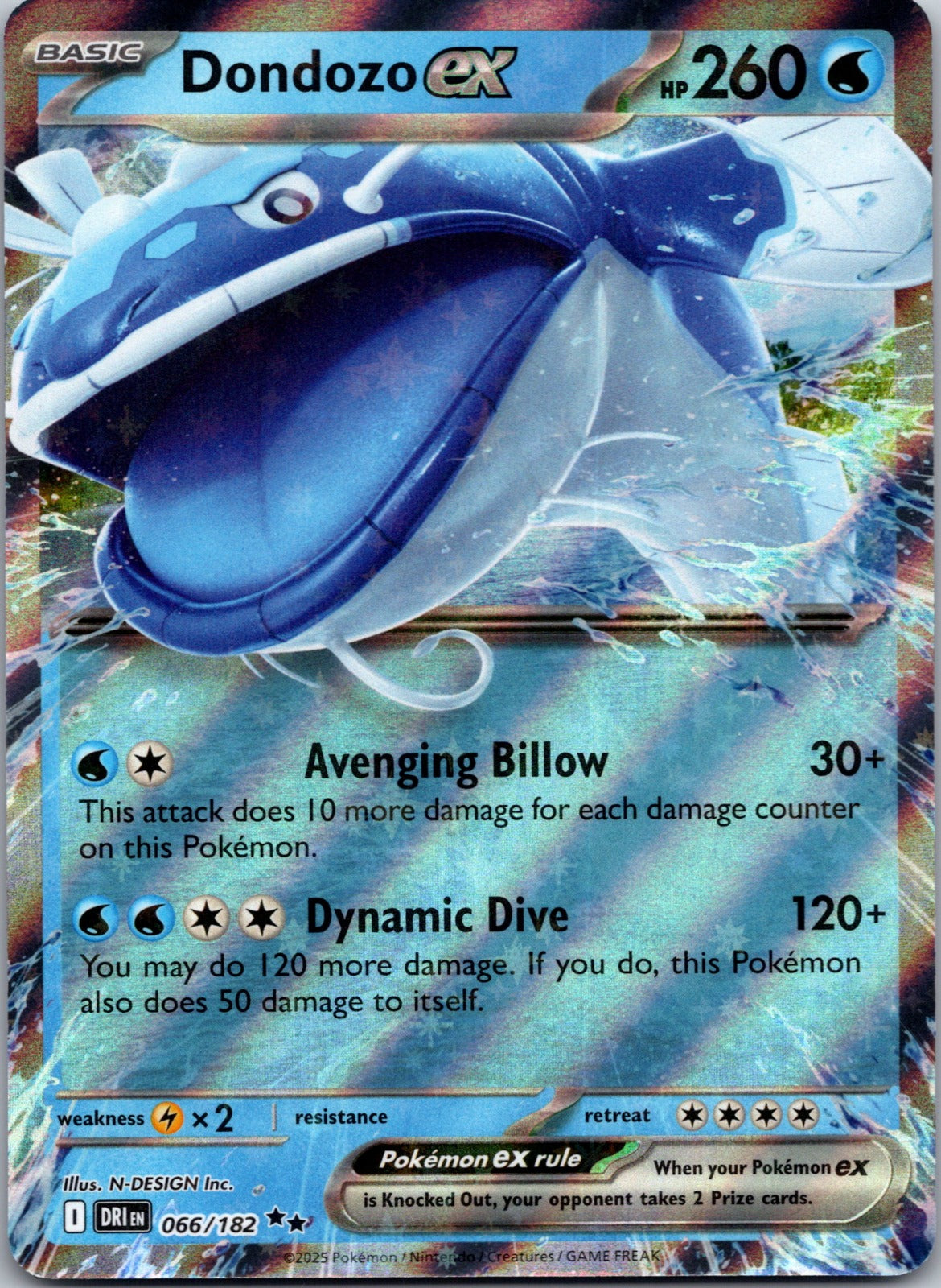 2025 SV10: Destined Rivals 211/182 Dondozo ex NM