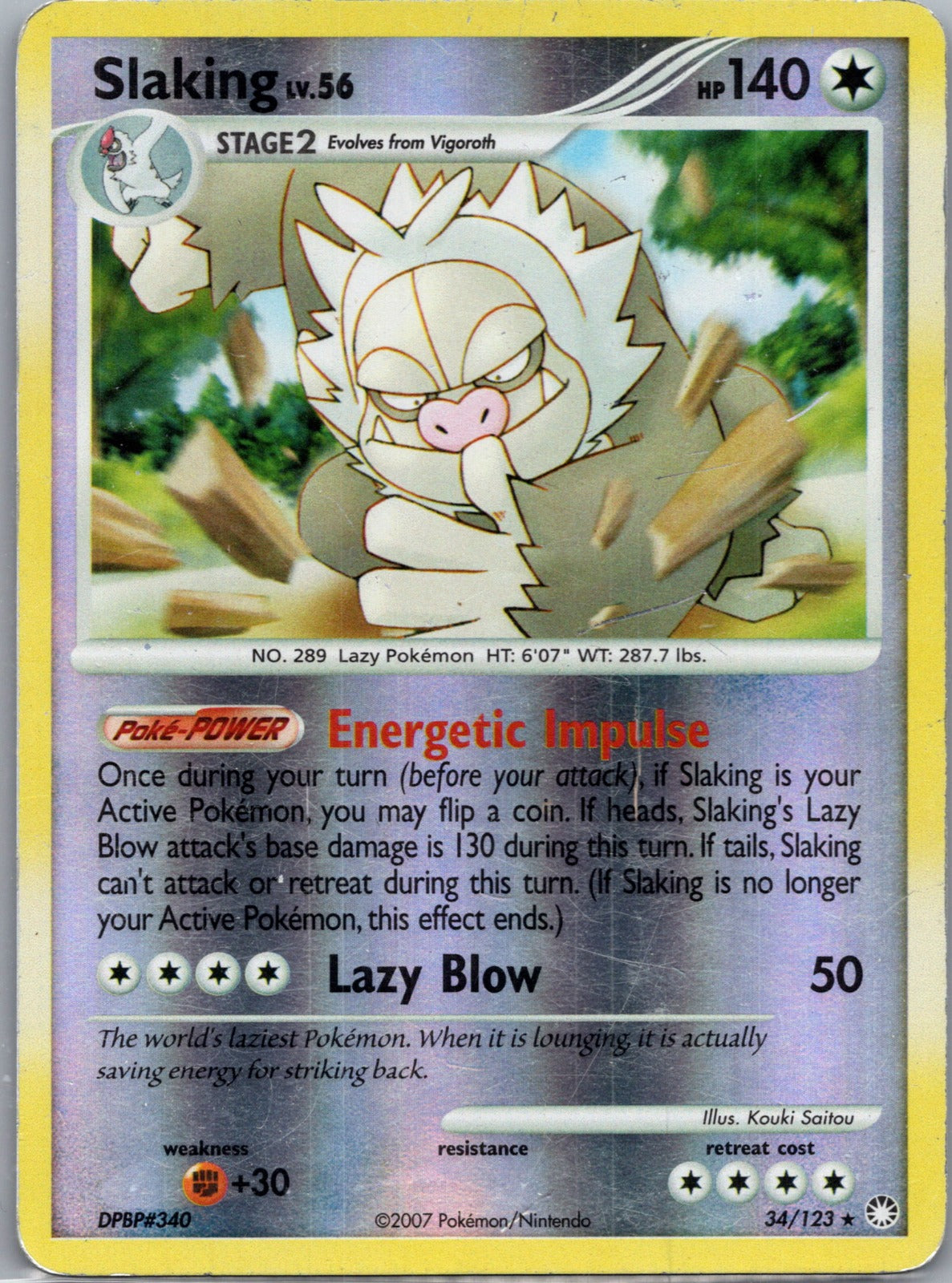 2007 Mysterious Treasures 34/123 Slaking [Reverse] MP G253