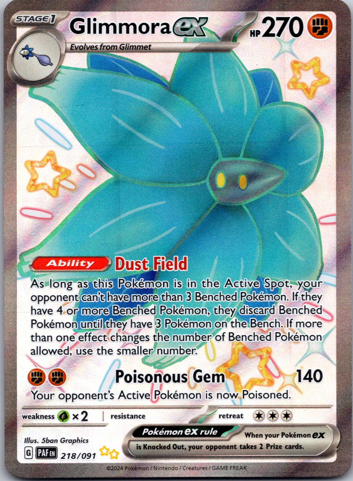 2024 SV: Paldean Fates 218/091 Glimmora ex NM