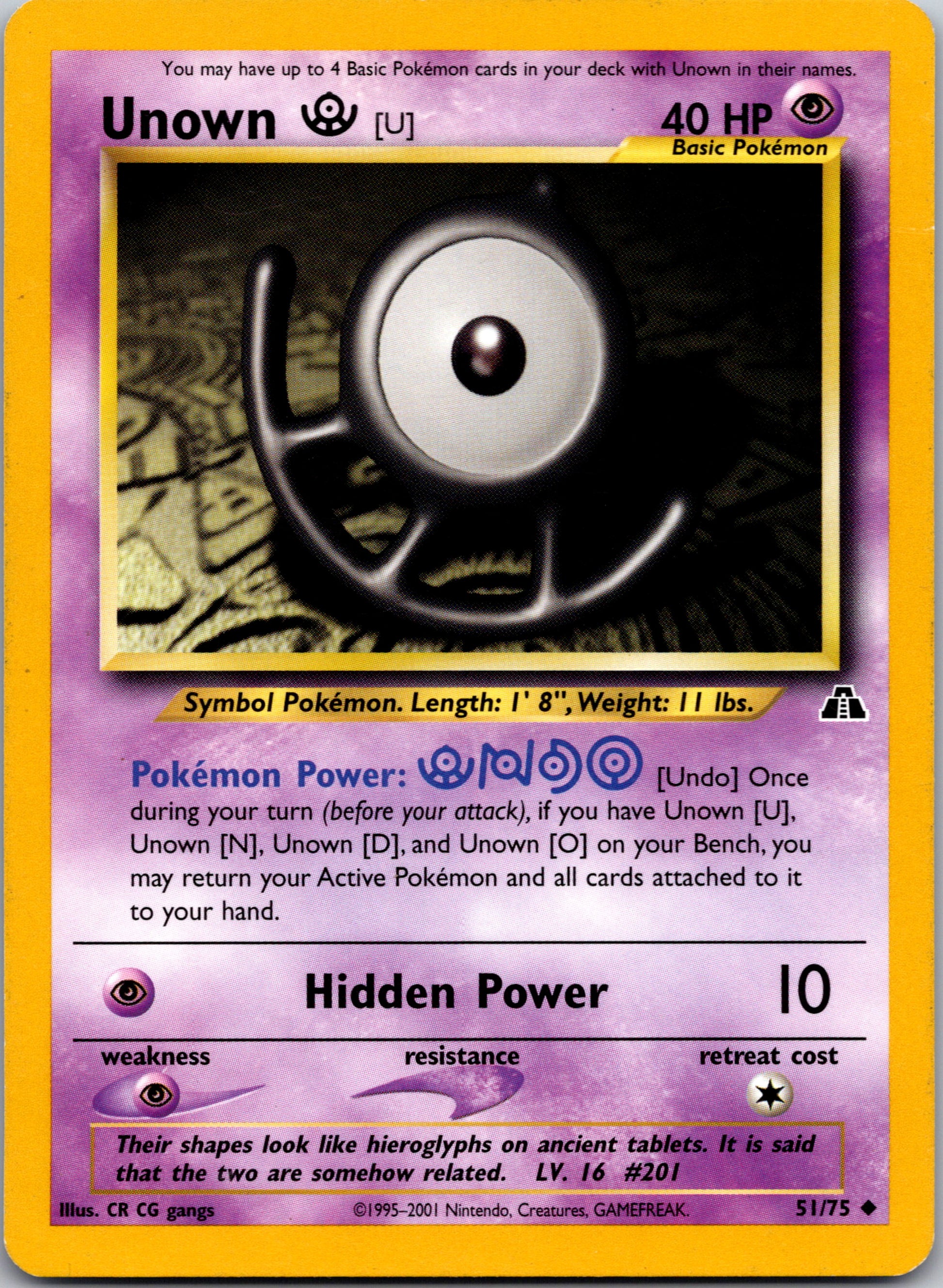 2002 Neo Discovery 51/75 Unown [U] Uncommon A32
