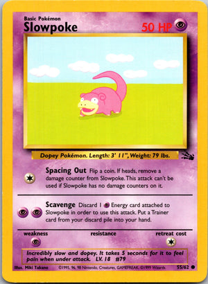 1999 Fossil #55/62 Slowpoke Common B287