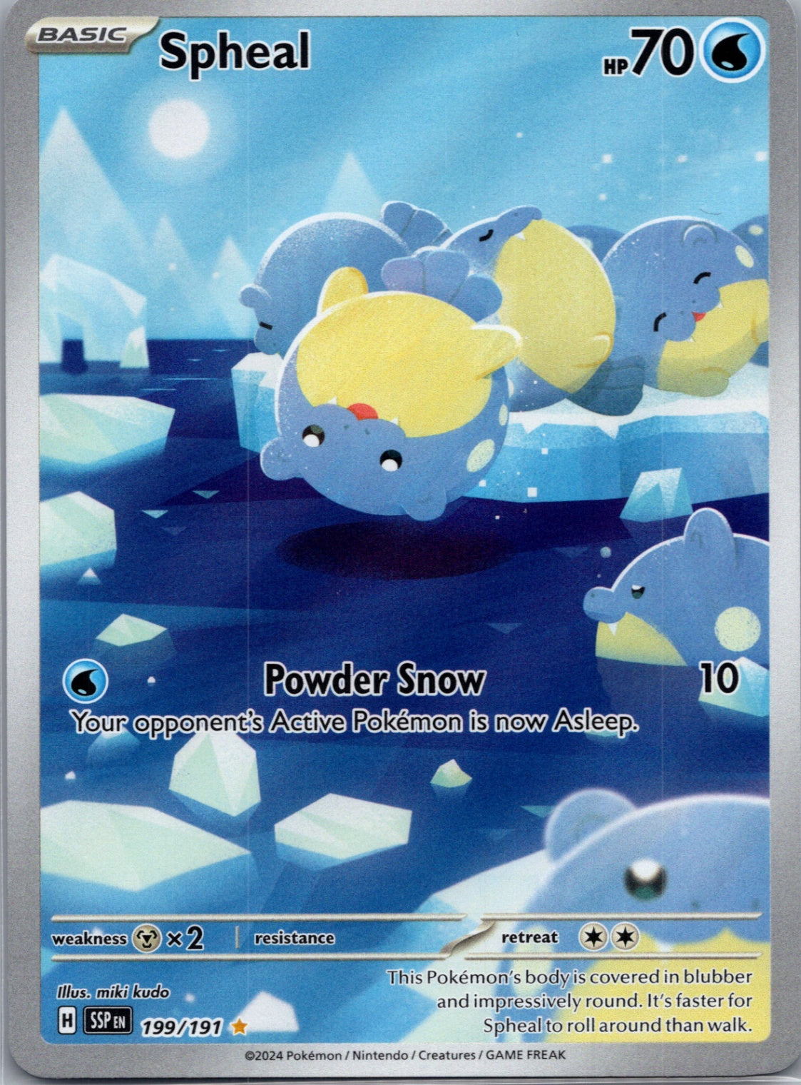 Spheal Holofoil Illustration Rare SV08: Surging Sparks 199/191 NM