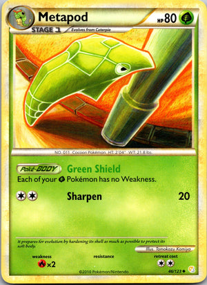 2010 HeartGold SoulSilver 46/123 Metapod LP