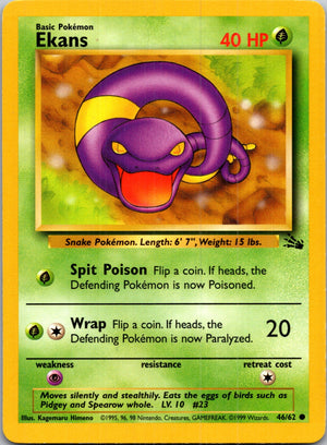 1999 Fossil #46/62 Ekans Common B135