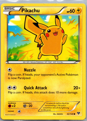 2014 XY Base Set 42/146 Pikachu LP