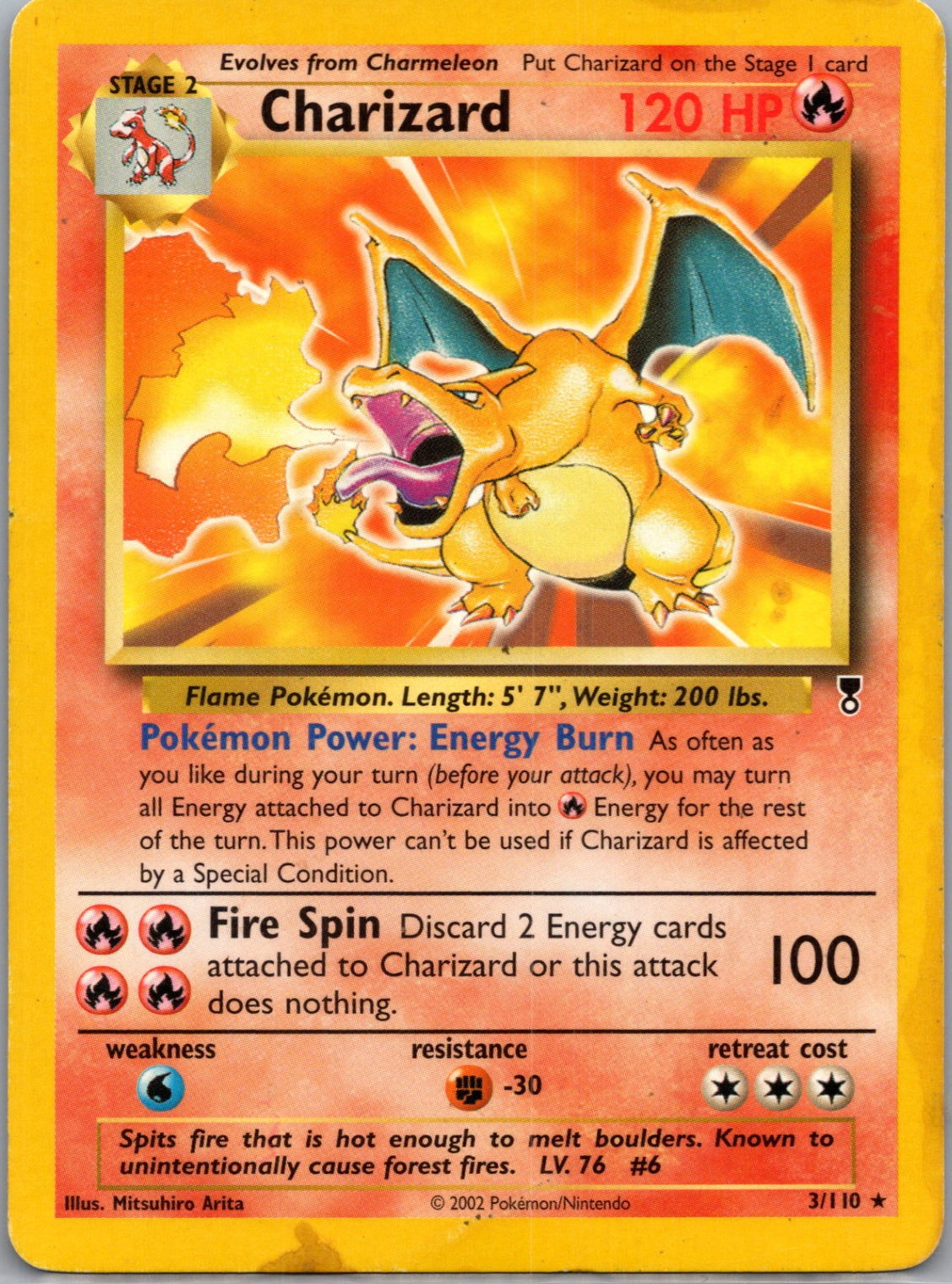 2002 Legendary Collection 003/110 Charizard G302