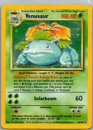 1999 Base Set 015/102  Venusaur Holo Rare G286
