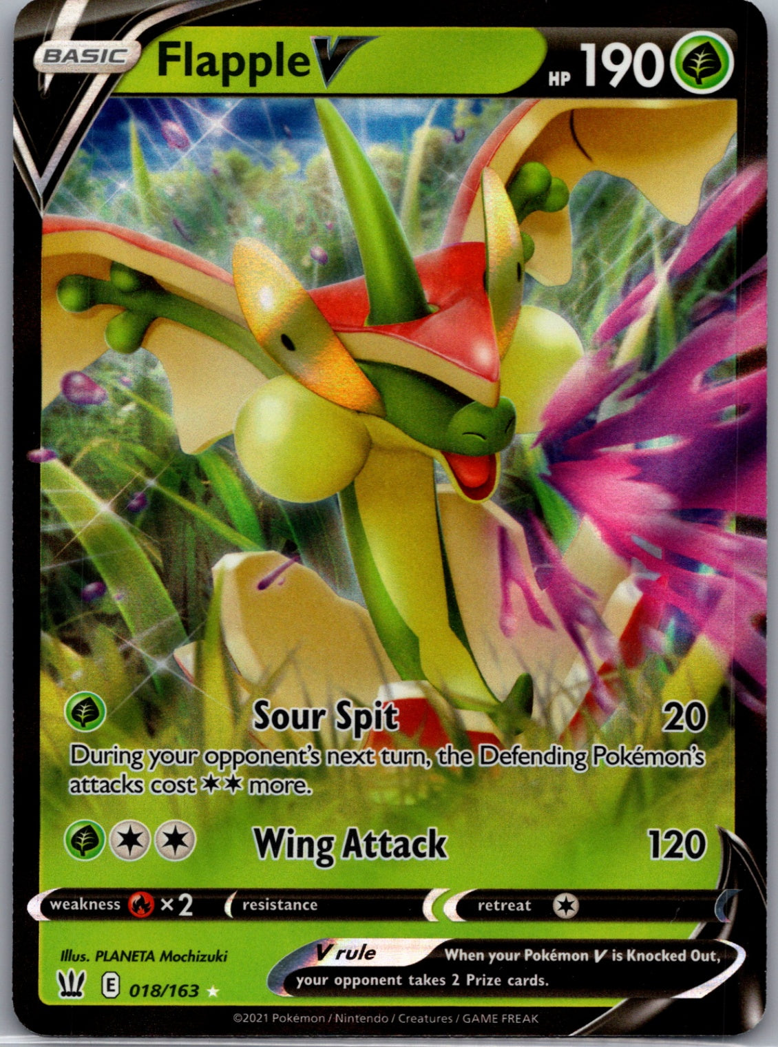 2021 SWSH05: Battle Styles 018/163 Flapple V Ultra Rare D133