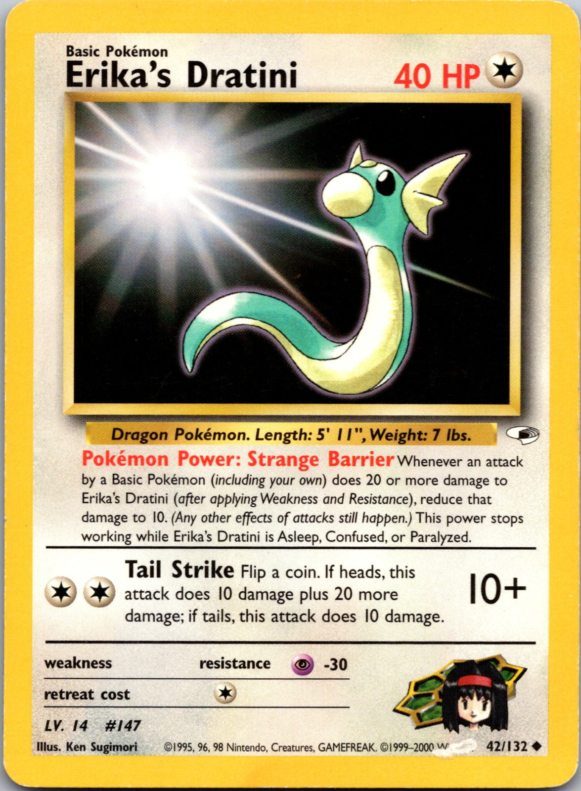 2000 Gym Heroes 042/132 Erika's Dratini LP