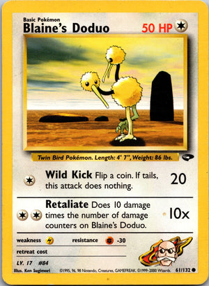2000 Gym Challenge 061/132 Blaine's Doduo LP
