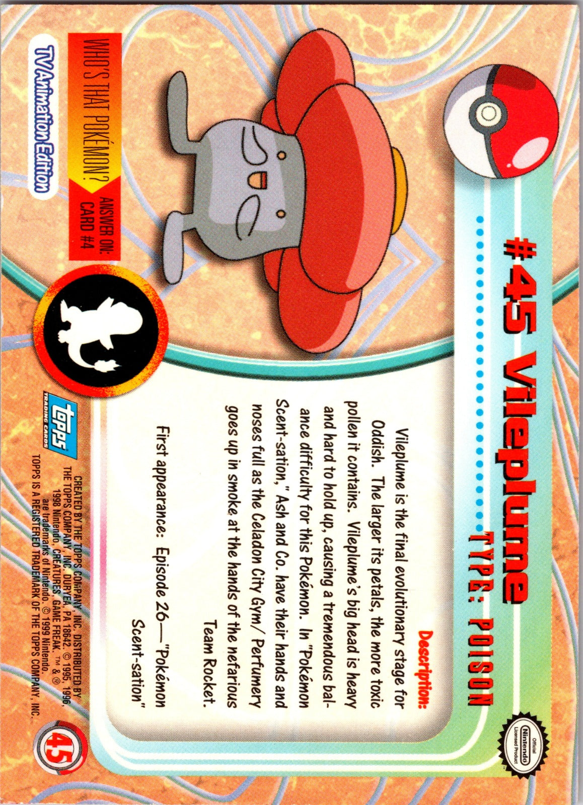 1999 Topps TV Vileplume MP  P78