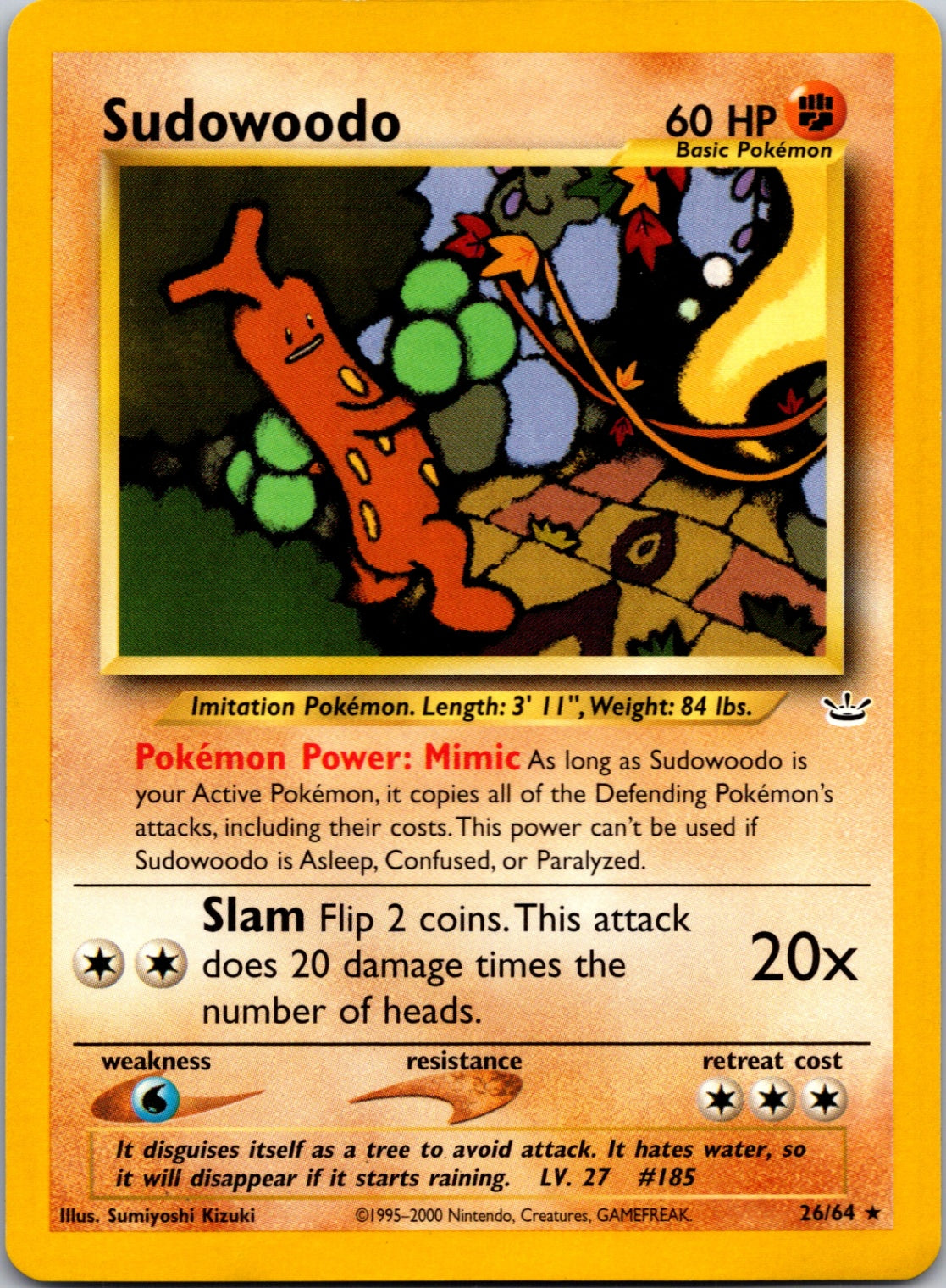 2001 Neo Revelation #26/64 Sudowoodo Rare C89